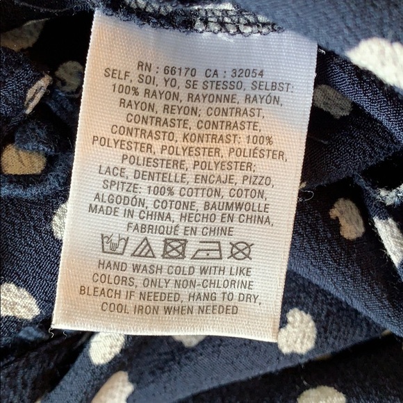 Anthropologie Meadow Rue Navy Dot Blouse, XS - Picture 4 of 4